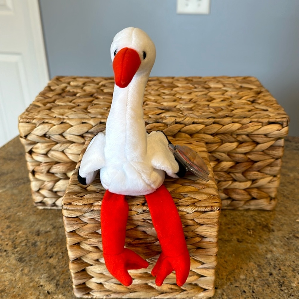 VINTAGE STILTS THE STORK BEANIE BABY